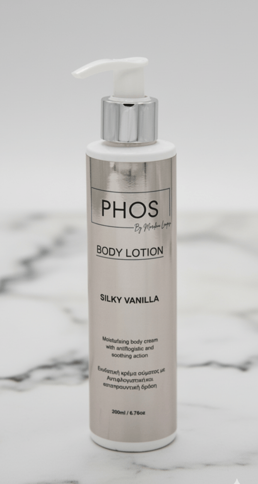 Ενυδατική Κρέμα Σώματος After Sun Phos Silky Vanilla – Βελούδινη Υφή & Άρωμα Βανίλιας - Phos By Marilena Lempesi